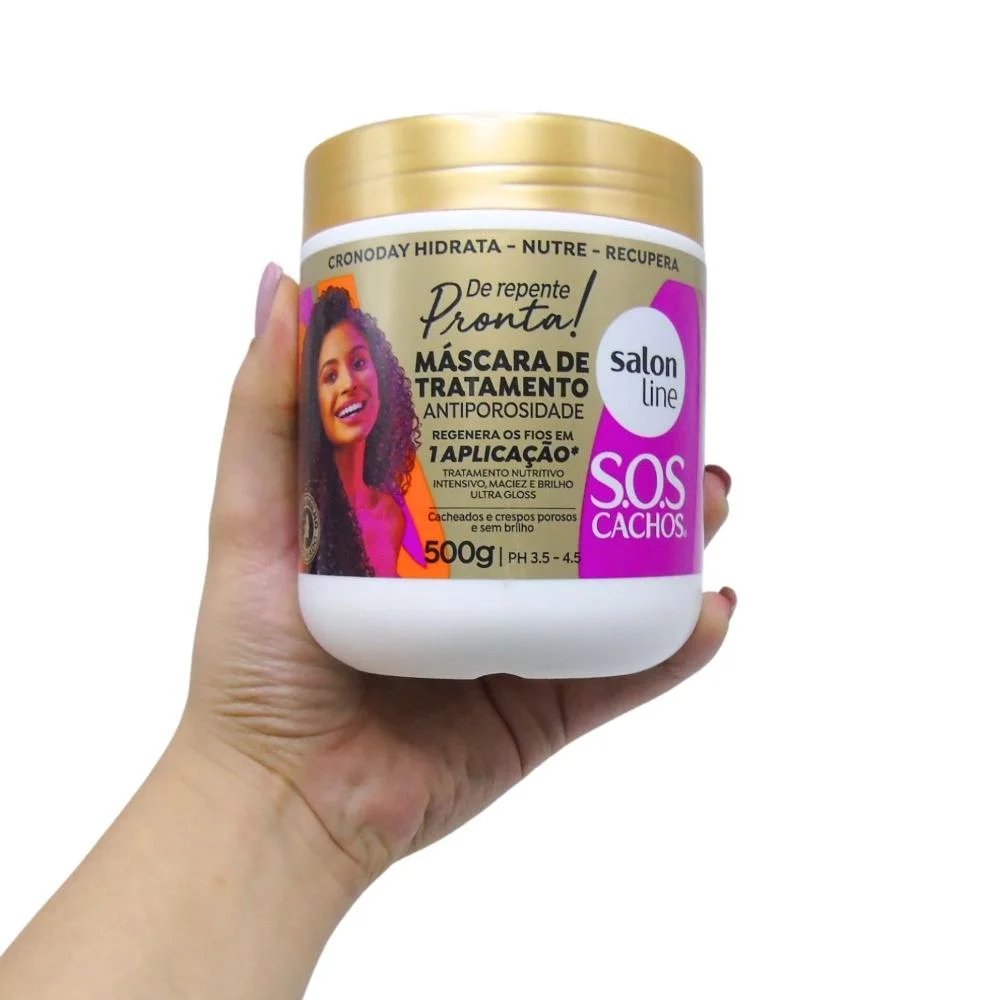 Máscara De Tratamento Sos Cachos Antiporosidade Salon Line De Repente Pronta 500g 500g 4