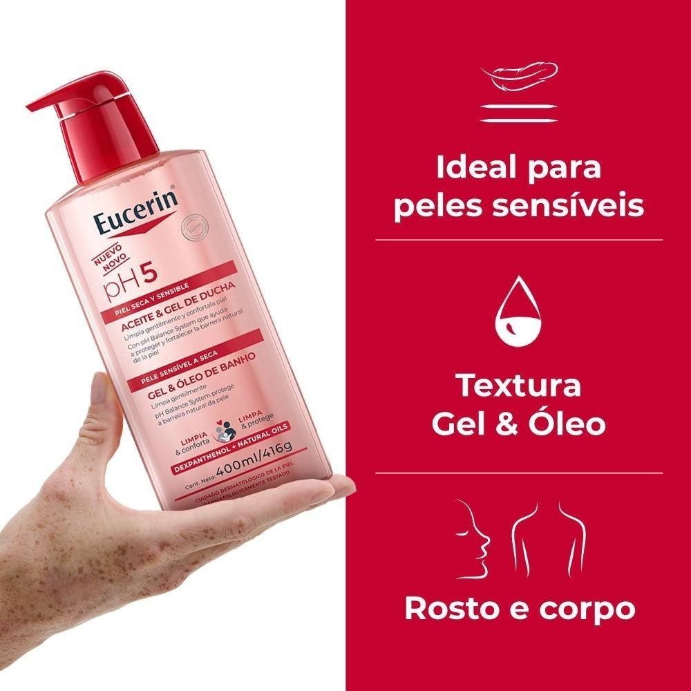 Gel E Óleo De Banho Eucerin Ph5 400ml 400ml 4