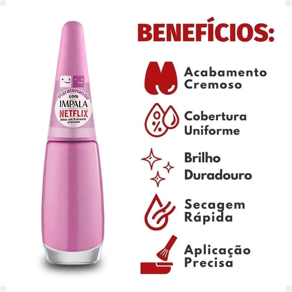 Esmalte Impala Netflix Ama Um K-drama 7,5ml Rosa 2