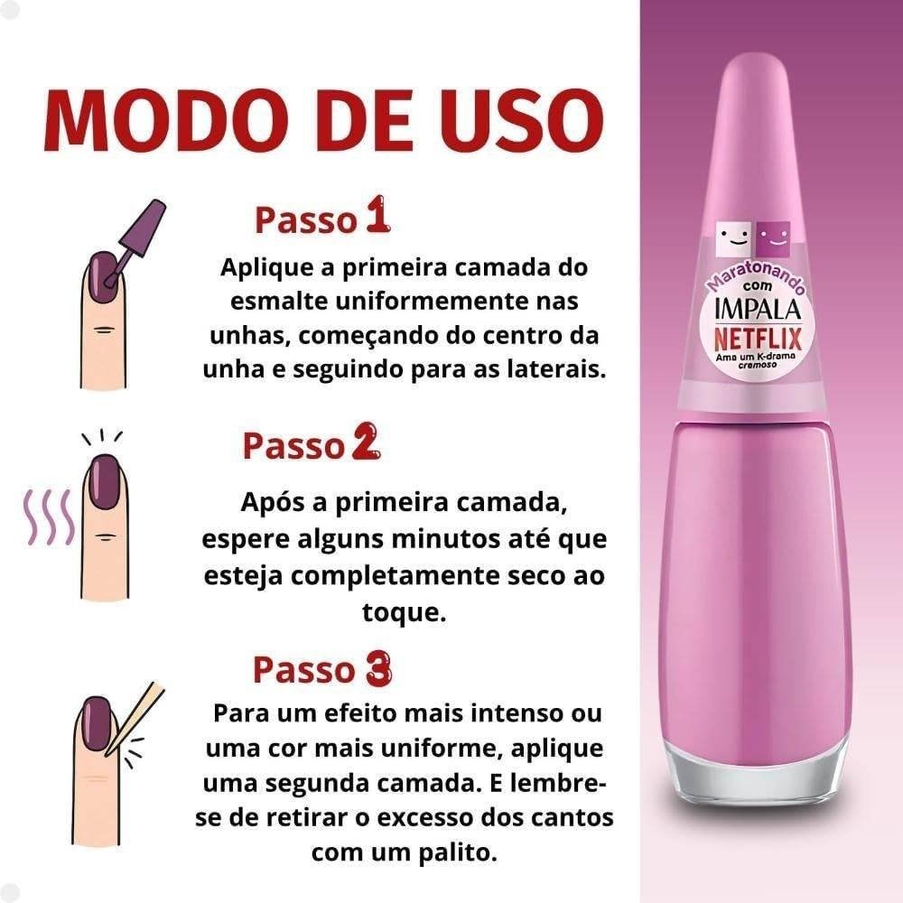 Esmalte Impala Netflix Ama Um K-drama 7,5ml Rosa 4