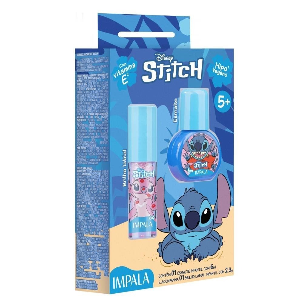 Kit Impala Stitch Esmalte 6ml + Brilho Labial 2,3g