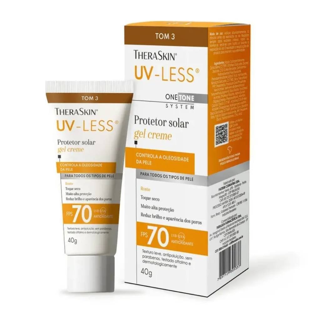 Protetor Solar Facial Theraskin Uv-less Cor 3 Fps70 40g 40g 2