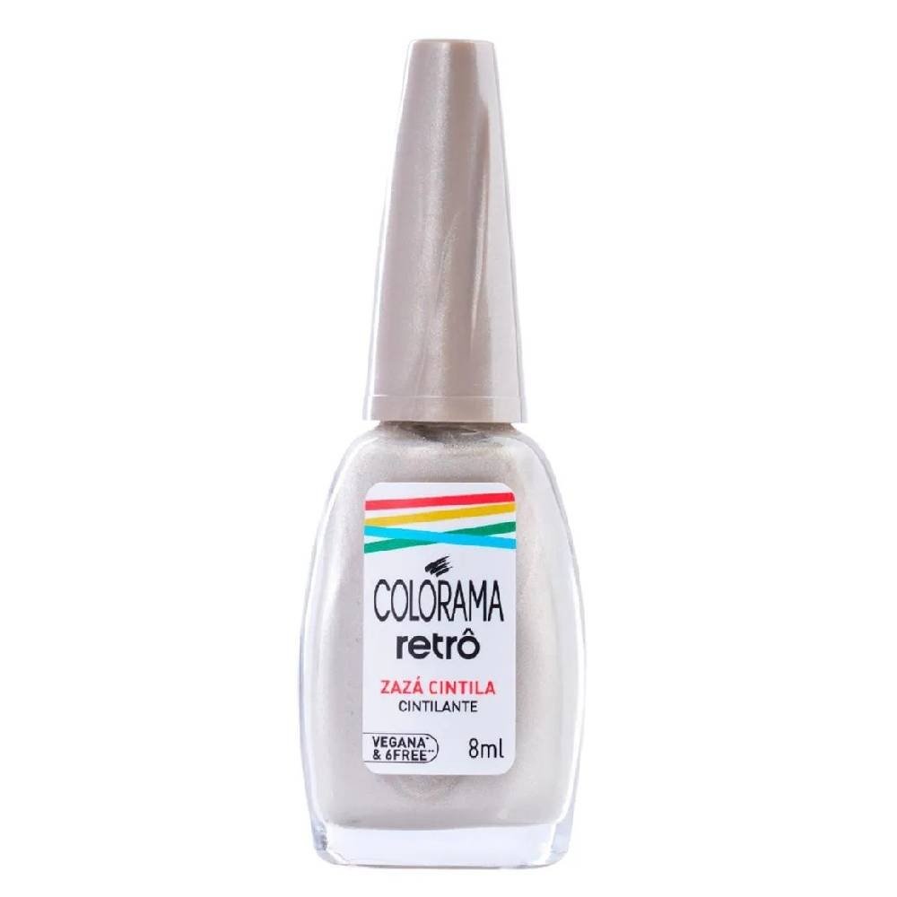 Esmalte Colorama Retrô Cintilante Zazá Cintila 8ml Cinza 1