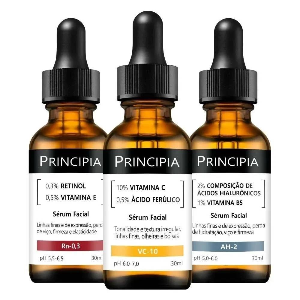 Kit Principia Trio Essencial Sérum Retinol 0,3% + Sérum Vitamina C 10% + Sérum Ácido Hialurônico 2% ÚNICO 1