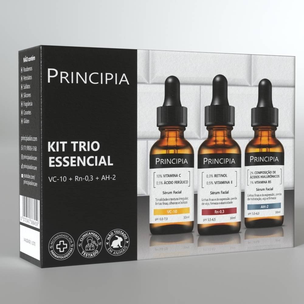 Kit Principia Trio Essencial Sérum Retinol 0,3% + Sérum Vitamina C 10% + Sérum Ácido Hialurônico 2% ÚNICO 2