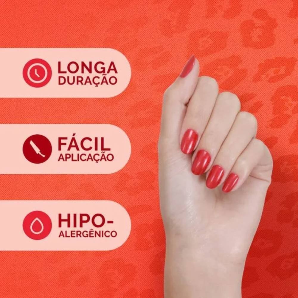 Esmalte Vermelho Risqué & Chilli Beans Para Te Vermelhor Metálico 8ml Para Te Vermelhor 3