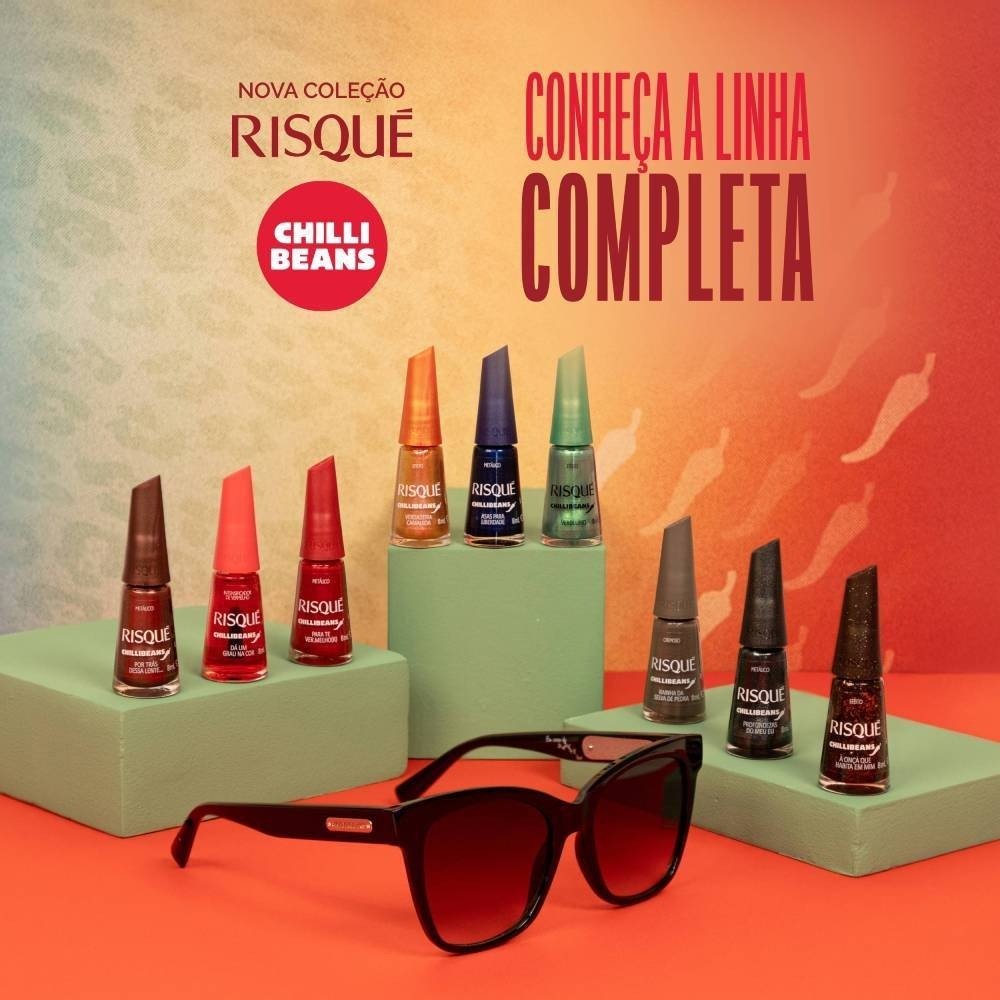 Esmalte Vermelho Risqué & Chilli Beans Para Te Vermelhor Metálico 8ml Para Te Vermelhor 4