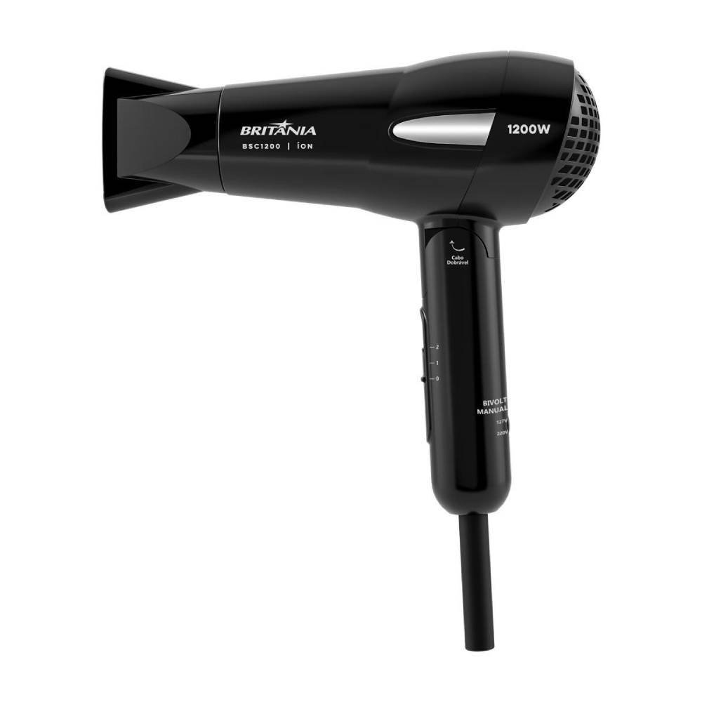 Secador De Cabelo Travel Britânia Bsc1200 Bivolt Preto 1