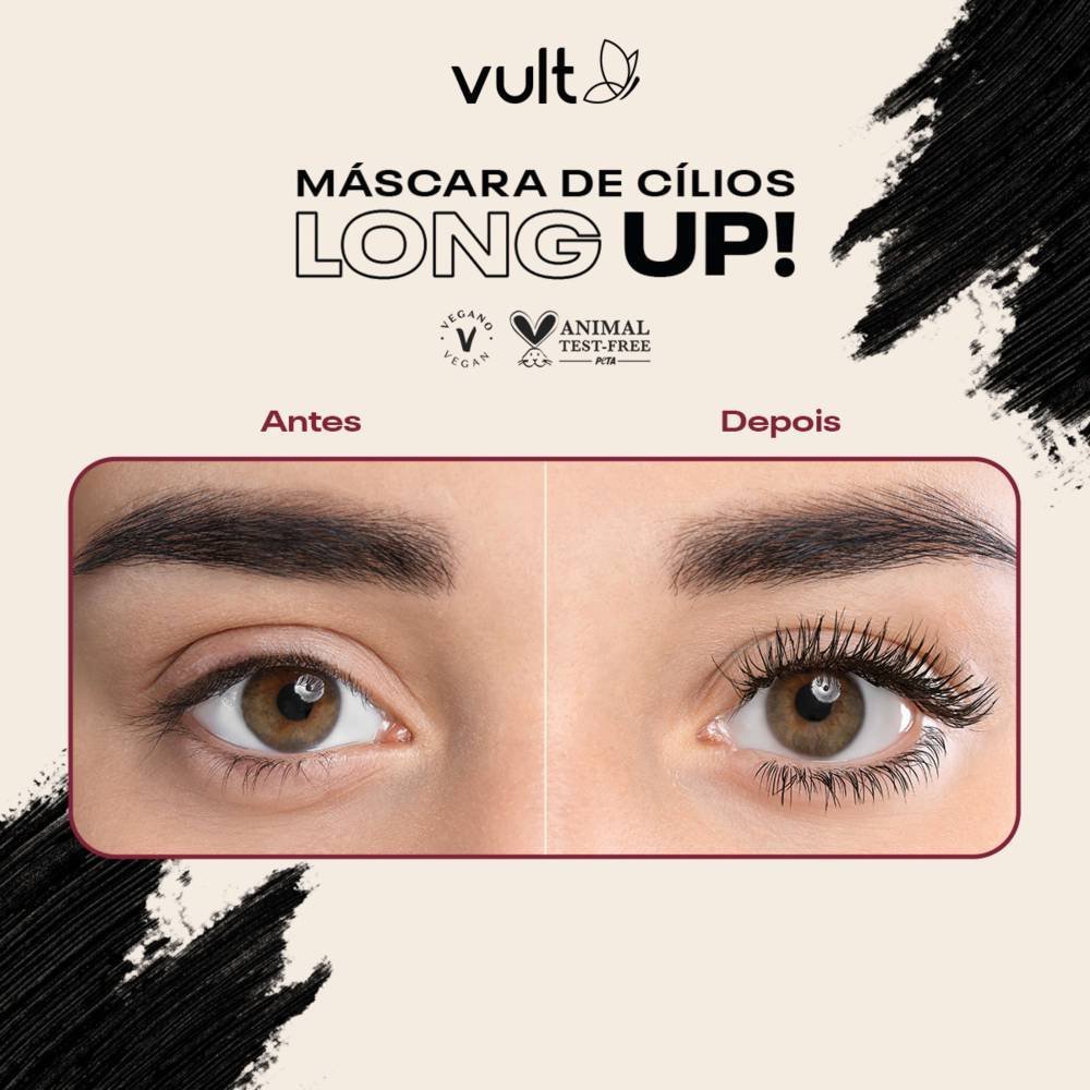Máscara De Cílios Vult Long Up Preta 10g Preto 3