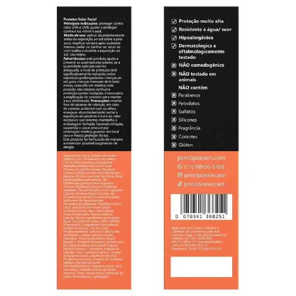 Protetor Solar Facial Principia Ps-01 Fps 99 40ml 40ml 3