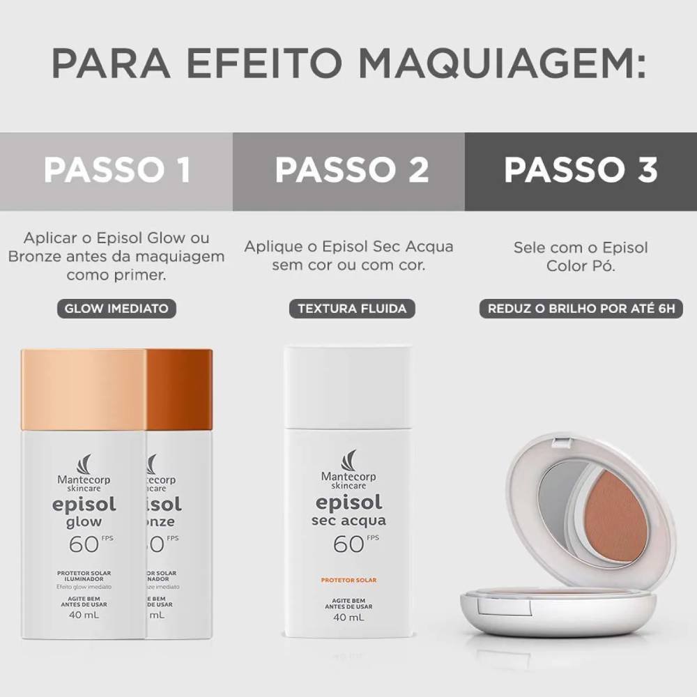 Protetor Solar Facial Episol Glow Fps60 40ml Glow 4