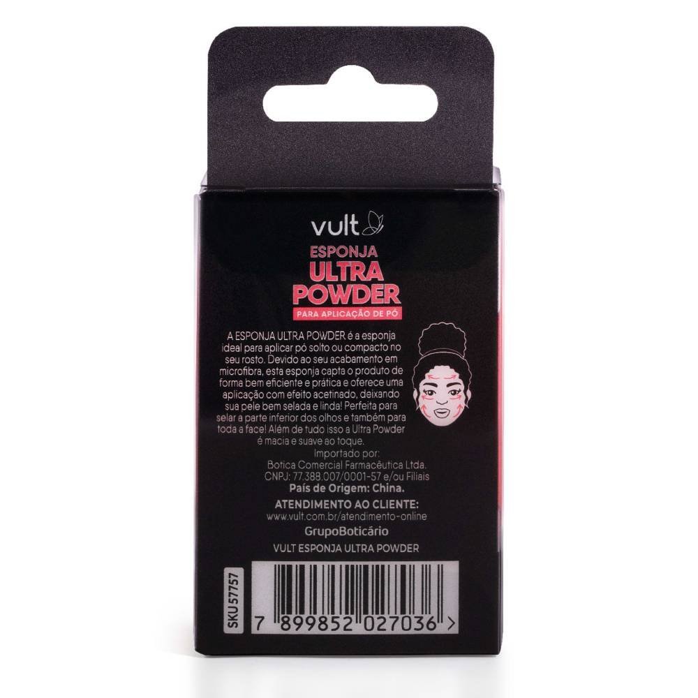 Esponja Para Maquiagem Vult Ultra Powder 1 Unidade Rosa 4