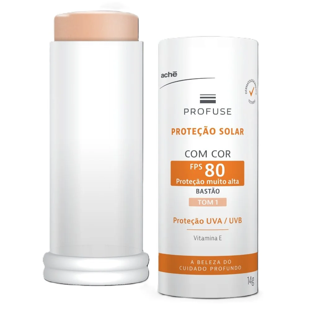 Protetor Solar Facial Stick Profuse Tom 1 Fps80 14g 0,4ml 3
