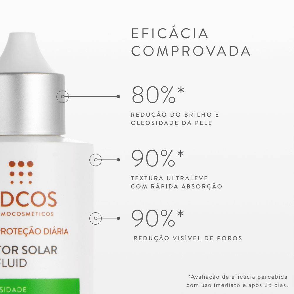 Protetor Solar Facial Adcos Aqua Fluid Antioleosidade Nude Fps50 40ml 40ml 4