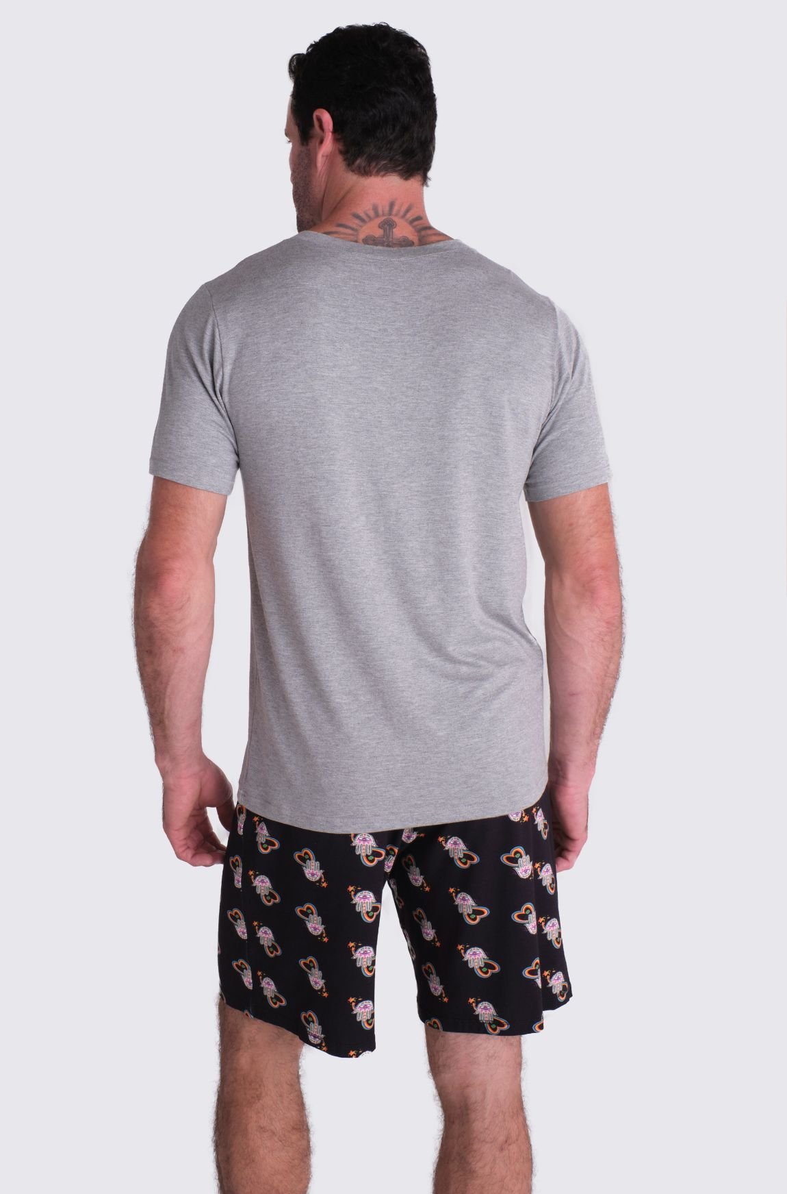 Pijama Curto Malha Boa Sorte Masculino Multicores 2
