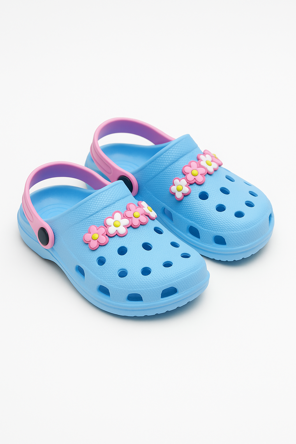 Sandália Florzinhas Infantil Azul