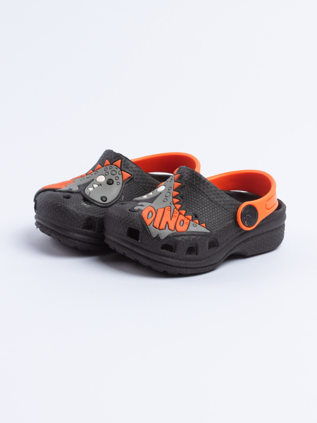 Sandália Infantil Dino Laranja Preto 3