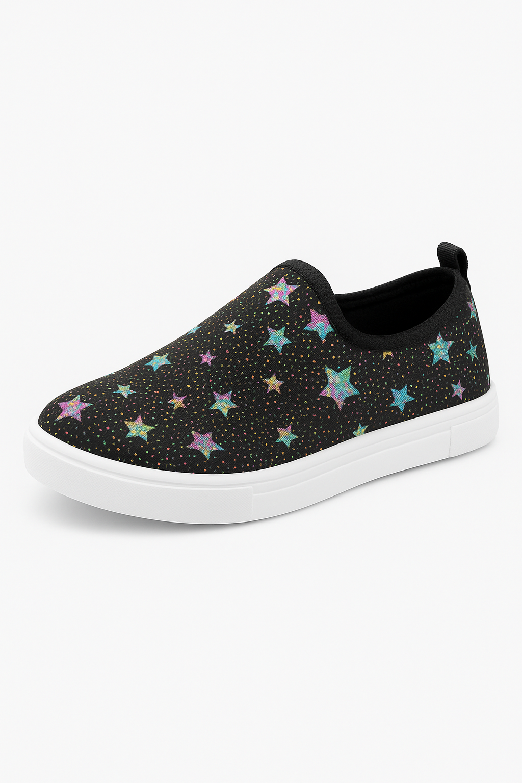Tênis Infantil Calce Fácil Sublimado Estrelas Preto 5