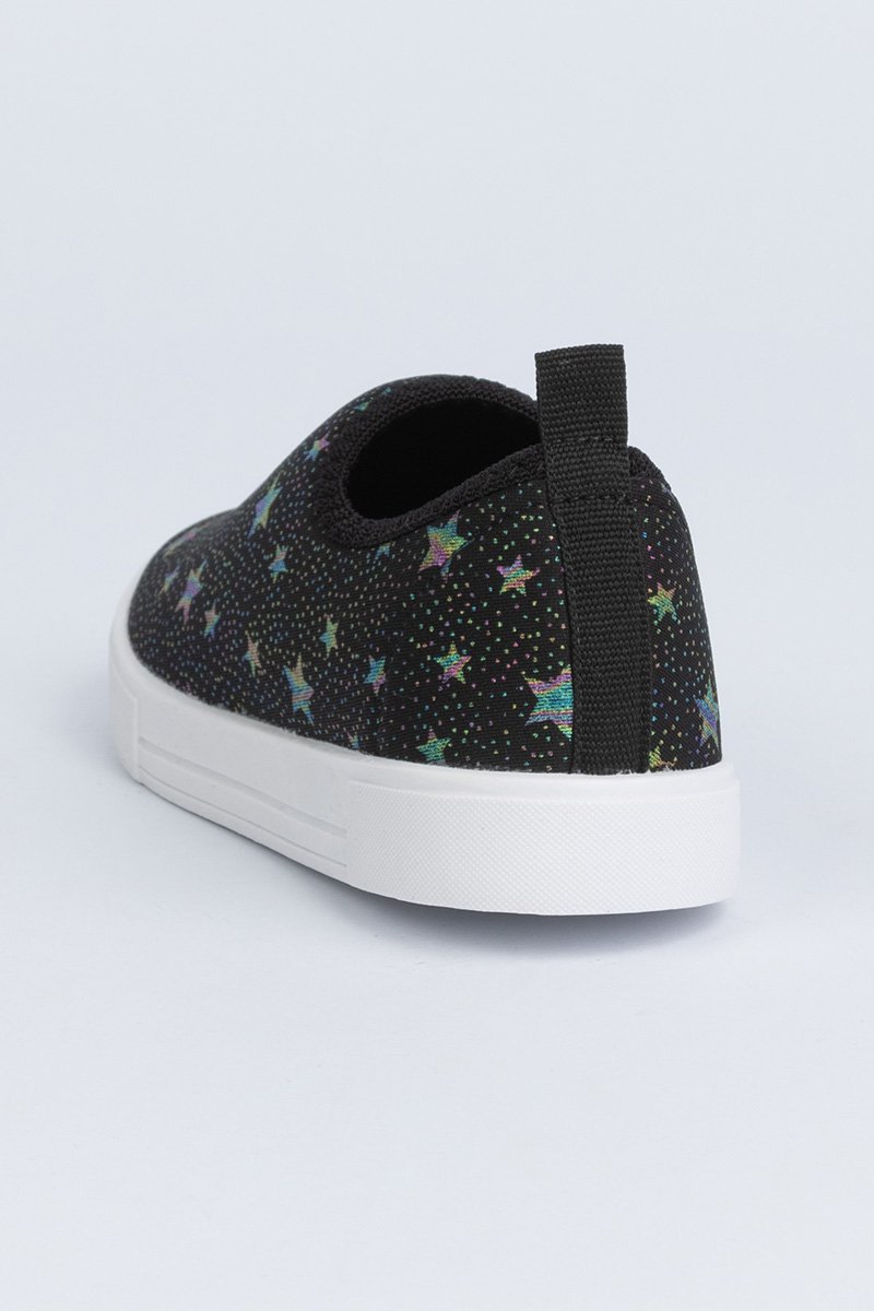 Tênis Infantil Calce Fácil Sublimado Estrelas Preto 6