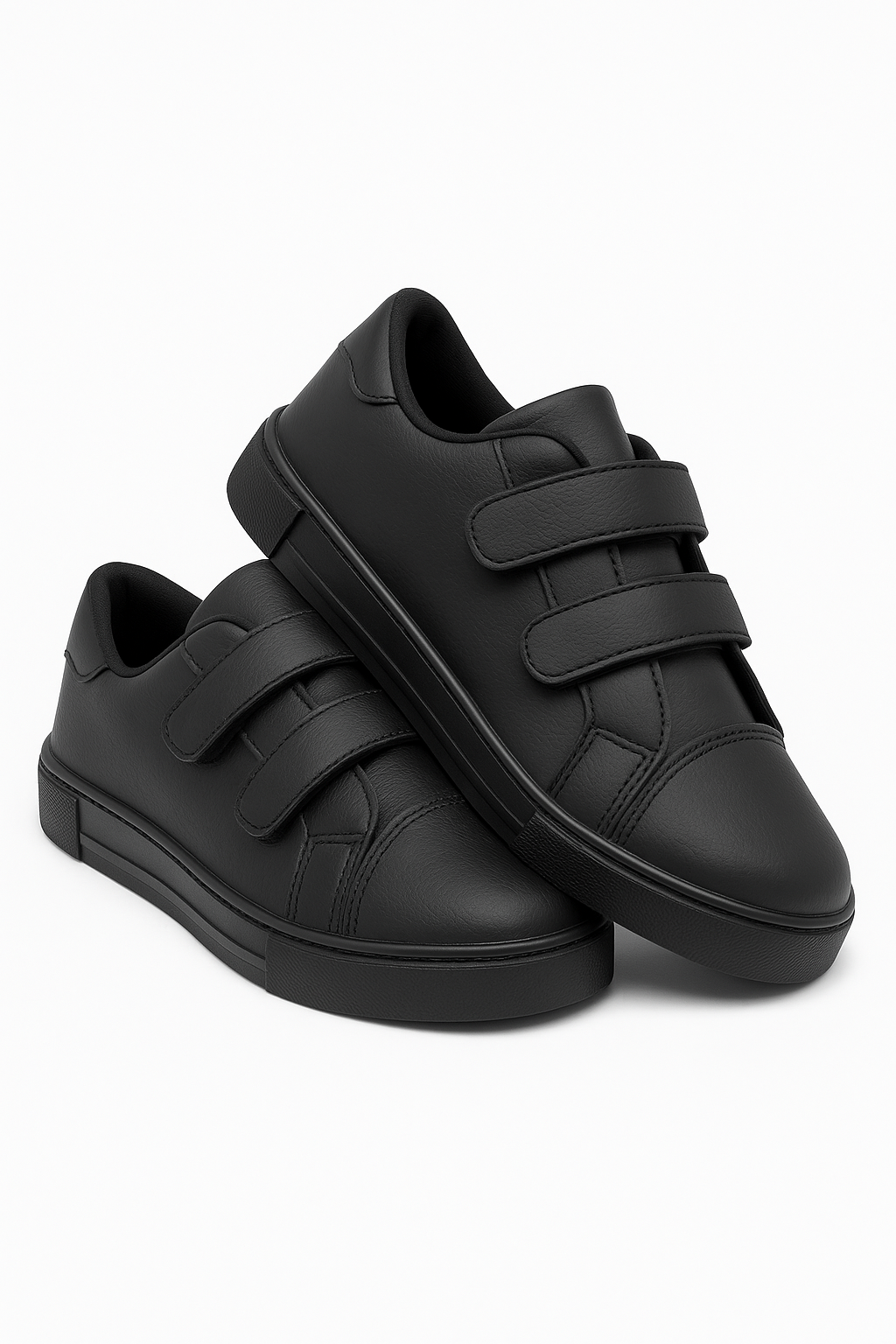 Tênis Infantil Casual Preto com Duplo Velcro Preto 6