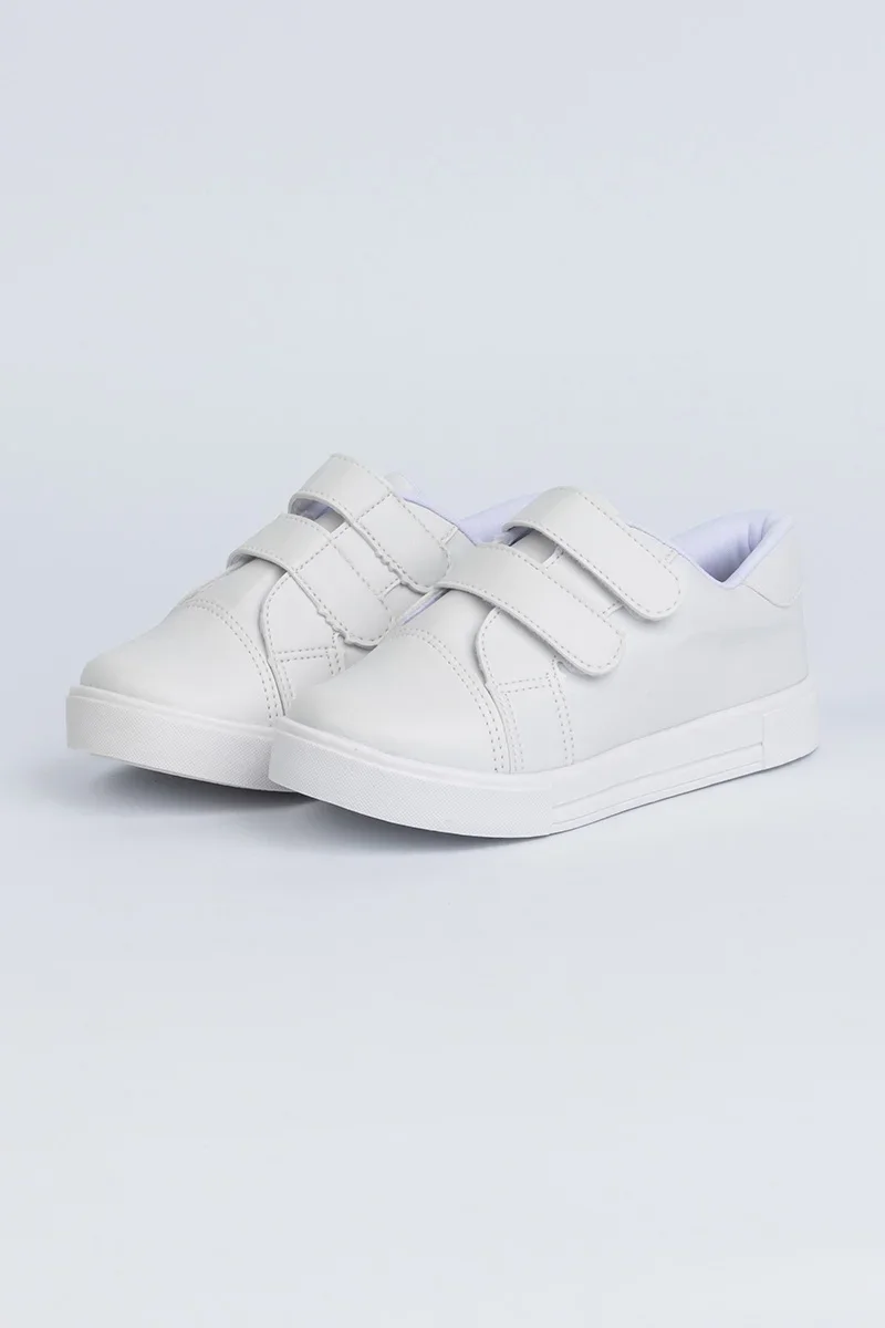 Tênis Infantil Casual Branco com Duplo Velcro