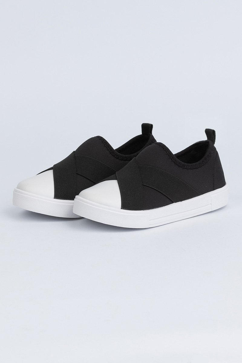 Tênis Infantil Casual Faixas Preto 2