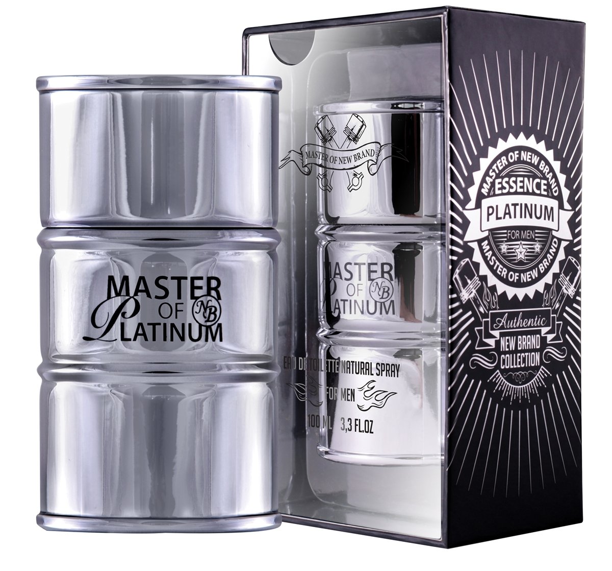 Perfume New Brand Master Essence Platinum - Eau de Toilette Masculino 100ml 2