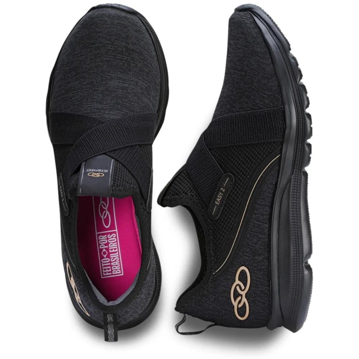 Tênis Olympikus Easy 2 Feminino - Preto/Branco Multicores 4