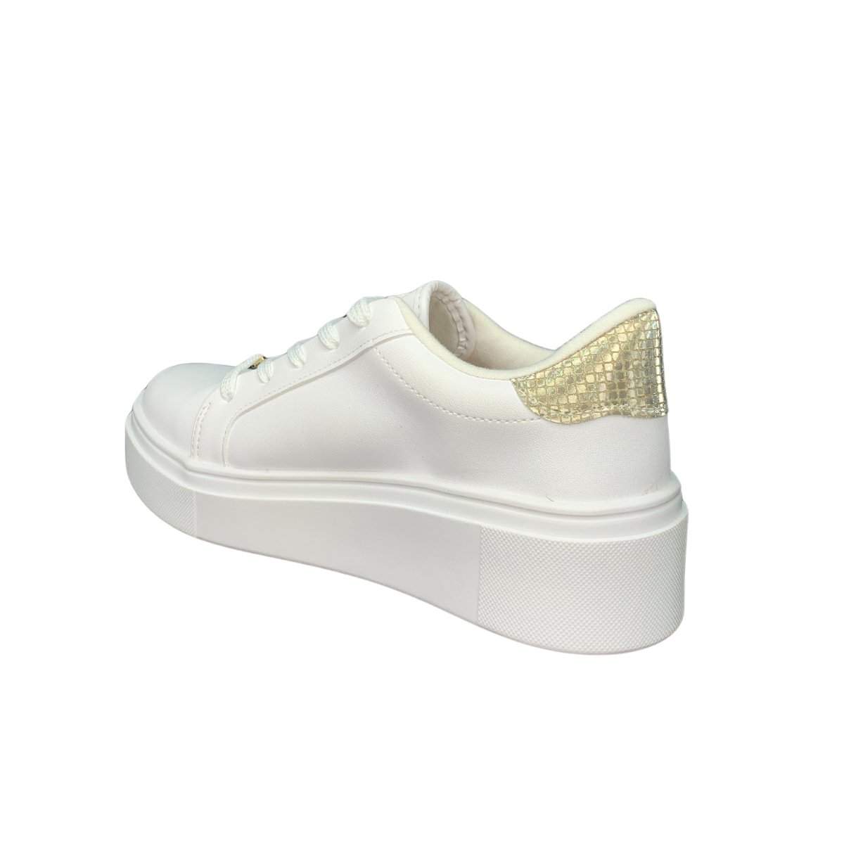 Tênis Casual Feminino Vizzano 133933127673- Branco/ Dourado Branco 3