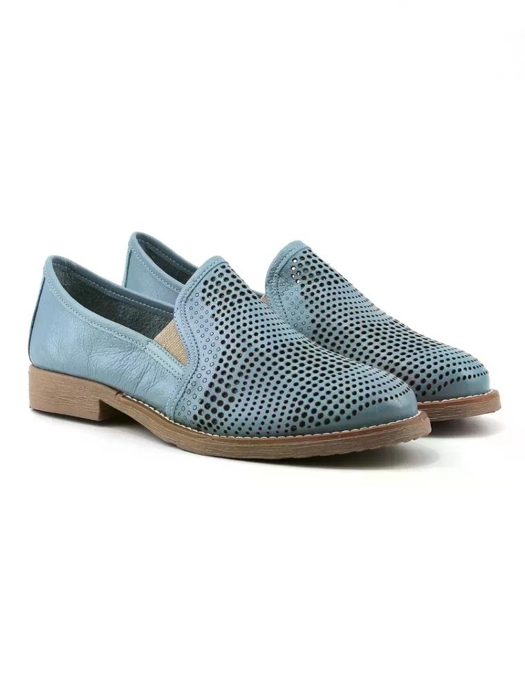 Sapato Feminino em Tecido Glitter Azul - Cód 002G A - Calçados