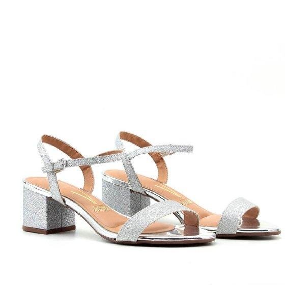 Sandalia Salto com Brilho Vizzano 6291-900 Prata Prata 1