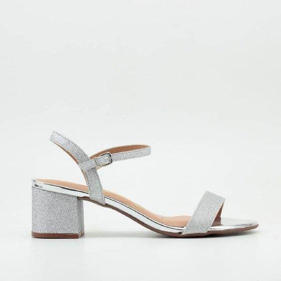 Sandalia Salto com Brilho Vizzano 6291-900 Prata Prata 2