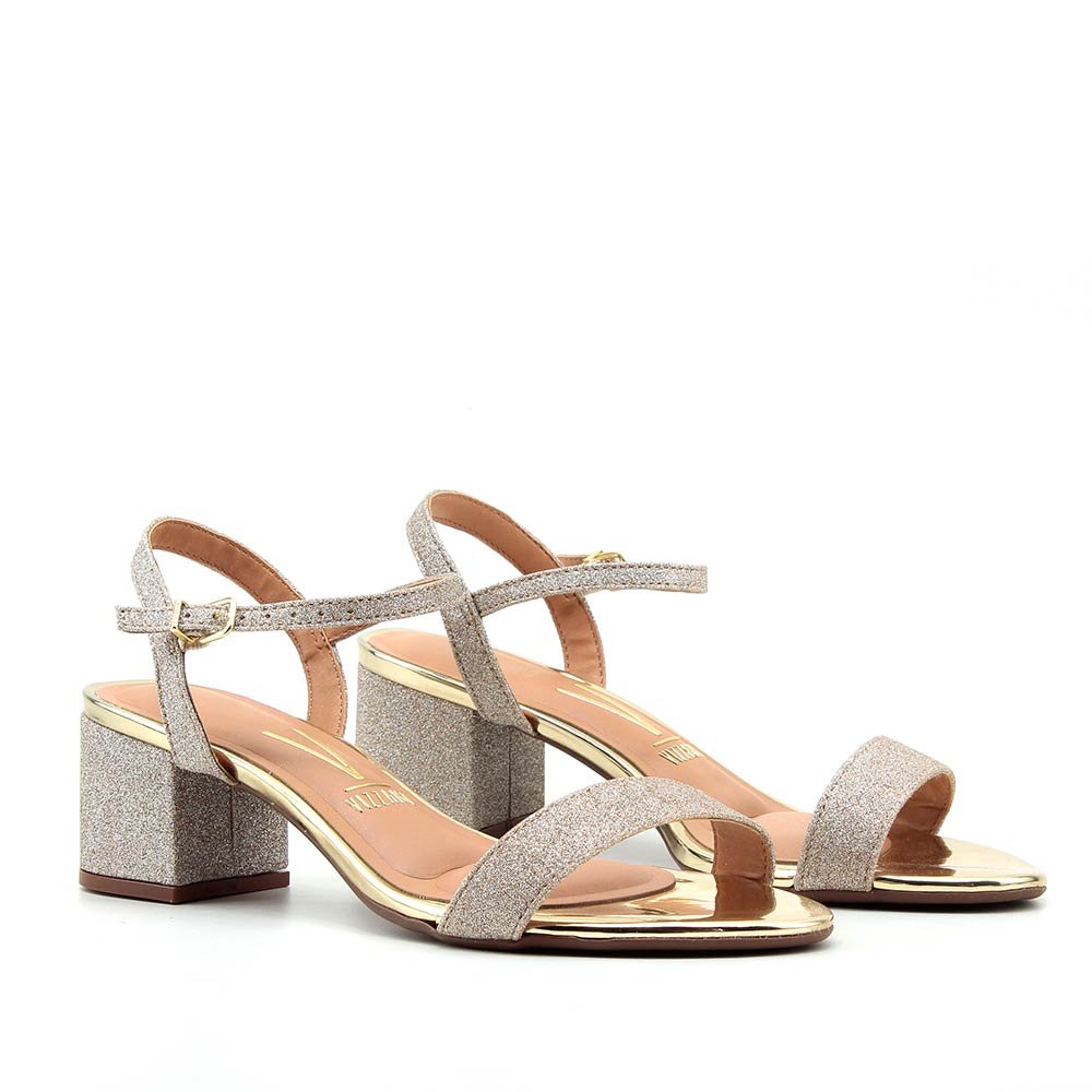 Sandalia Salto com Brilho Vizzano 6291-900 Dourado Dourado 1