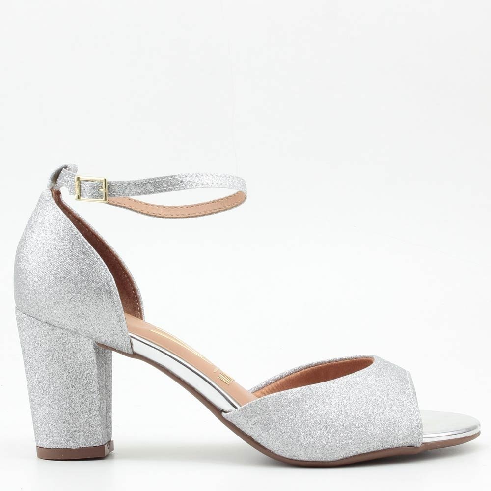 Sandália Vizzano Salto Glitter 6262-406 Prata Prata 2