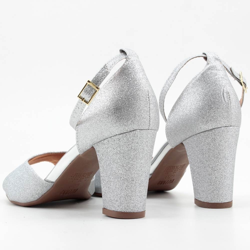 Sandália Vizzano Salto Glitter 6262-406 Prata Prata 3
