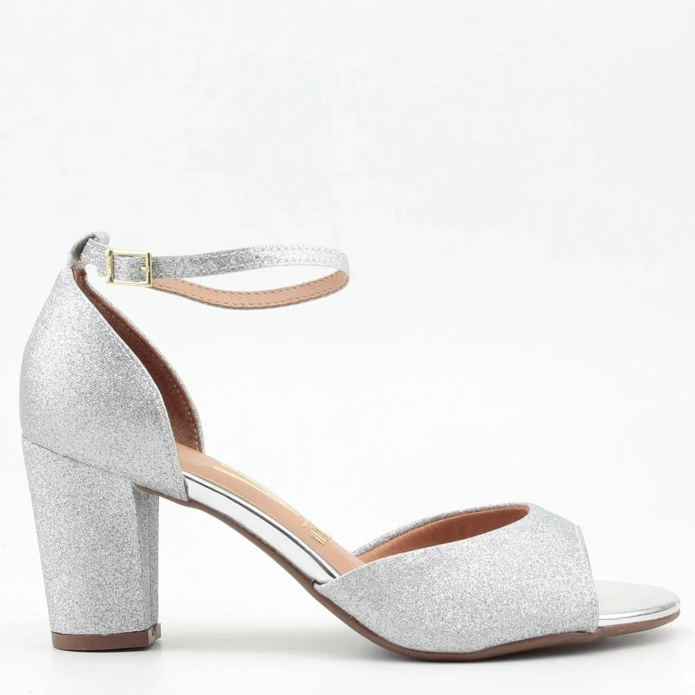 Sandália Vizzano Salto Glitter 6262-406 Prata Prata 2