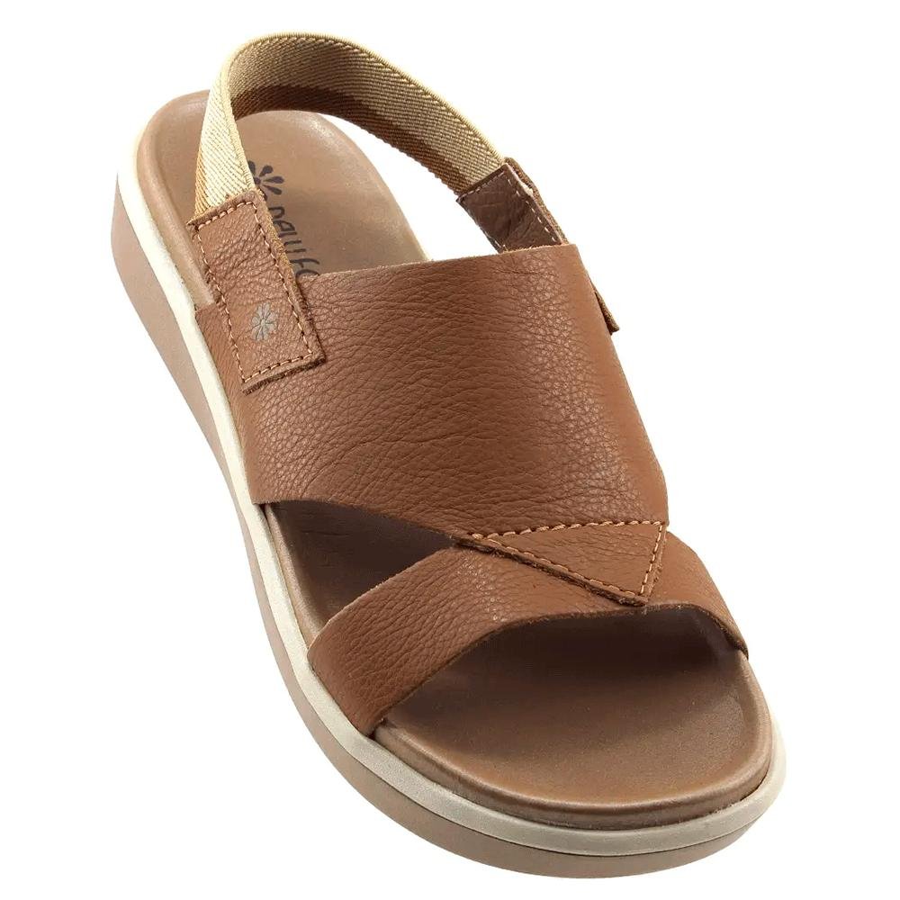 Sandalia Feminina New Face Couro Whisky Marrom 2