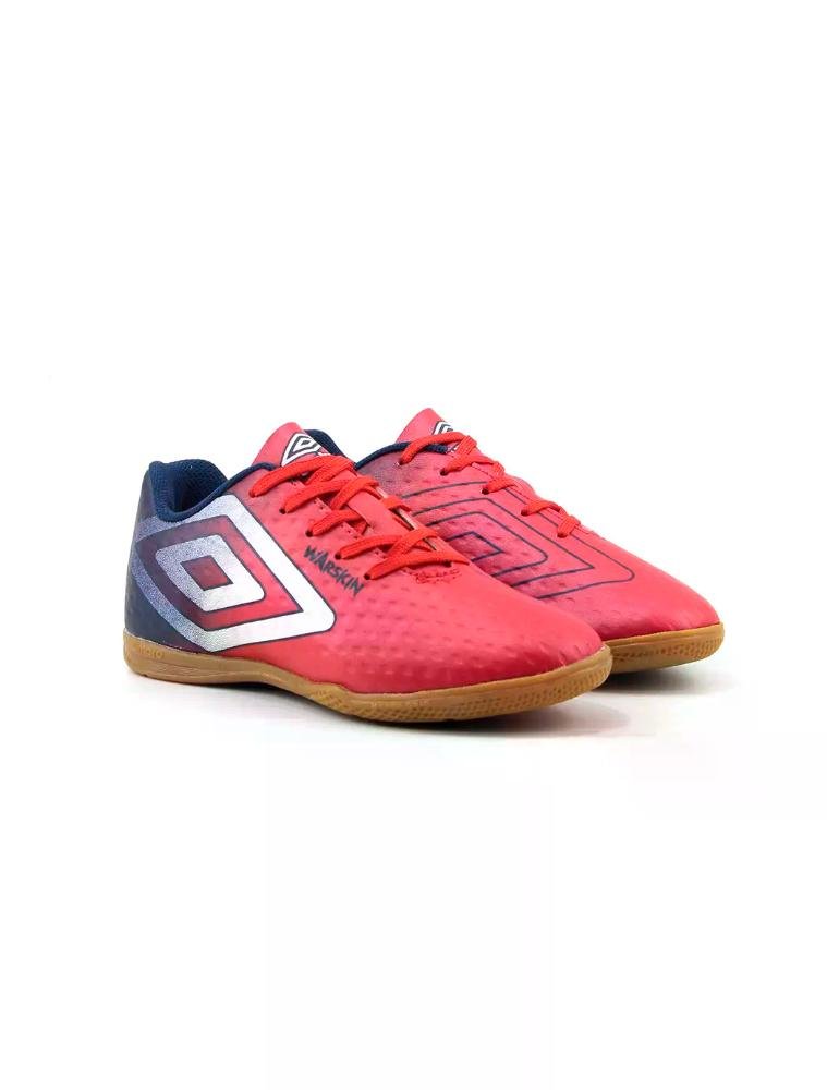 Chuteira Futsal Umbro Warskin Jr U07fb00184 Cereja Vermelho/Azul 2