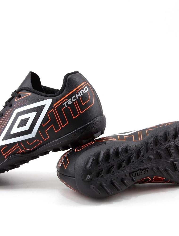 Chuteira Society Umbro Techno Jr U07fb00195 Preto/Laranja Preto/Laranja 4