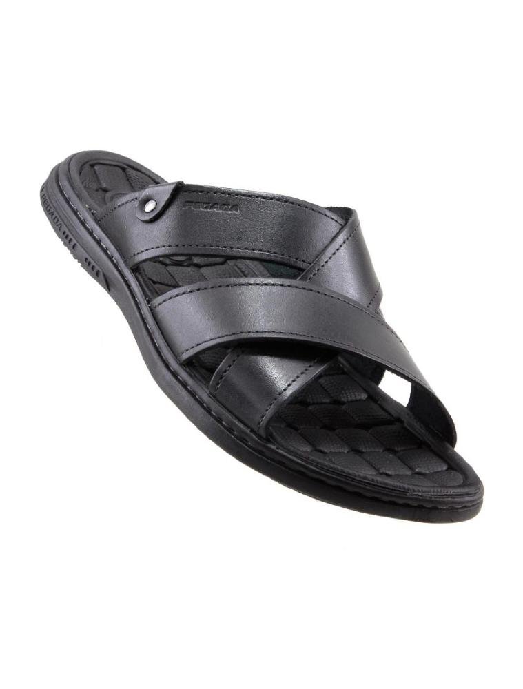 Chinelo Pegada em Couro 131285 Preto Preto 2