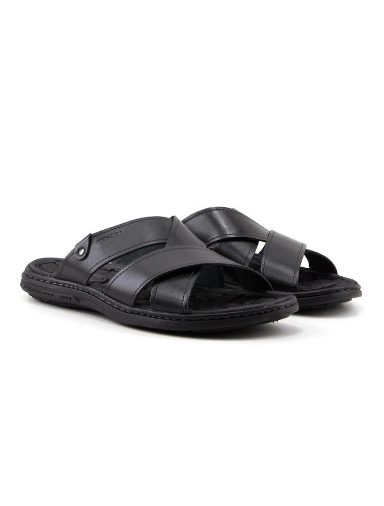 Chinelo Pegada em Couro 131285 Preto Preto 3