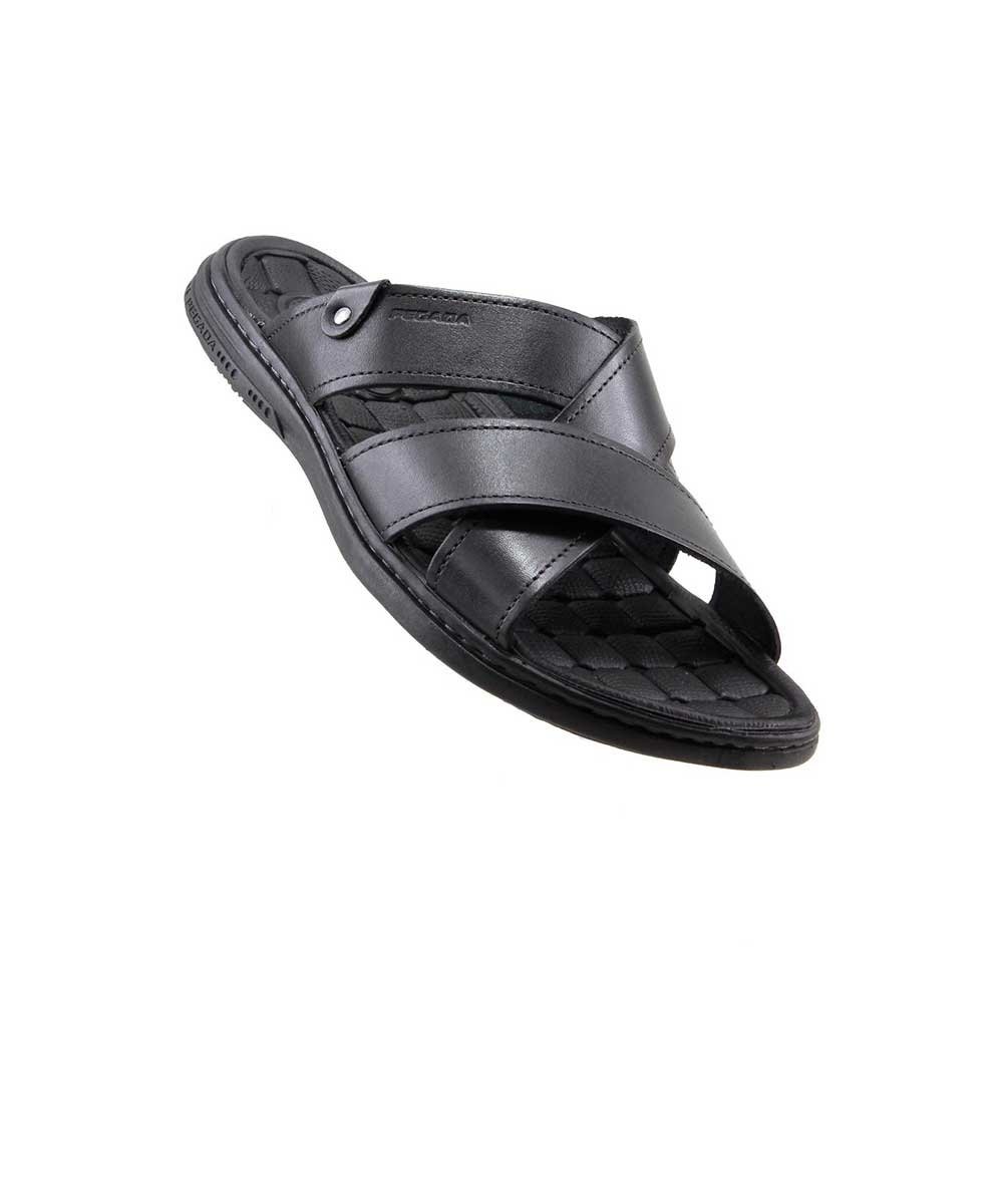 Chinelo Pegada em Couro 131285 Preto Preto 2