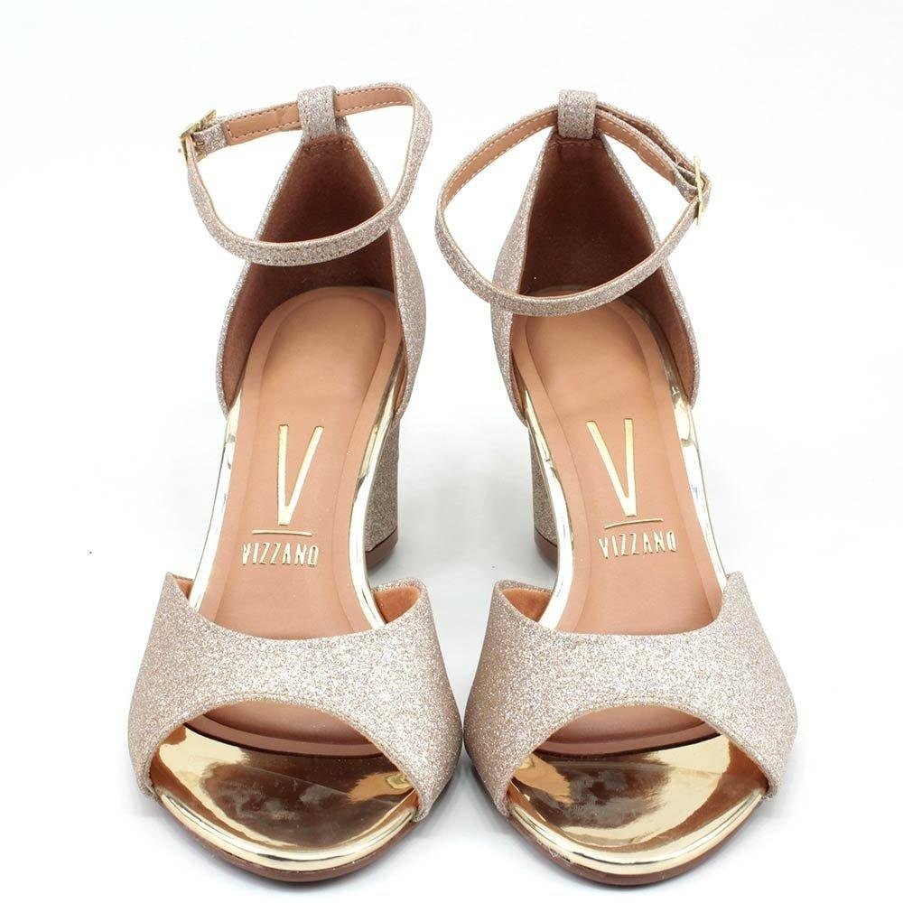Sandália Vizzano Salto Glitter 6262-406 Dourado Dourado 2