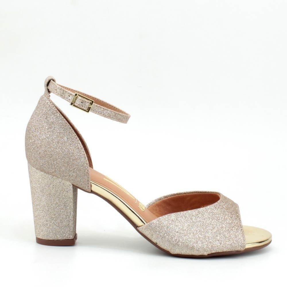 Sandália Vizzano Salto Glitter 6262-406 Dourado Dourado 3