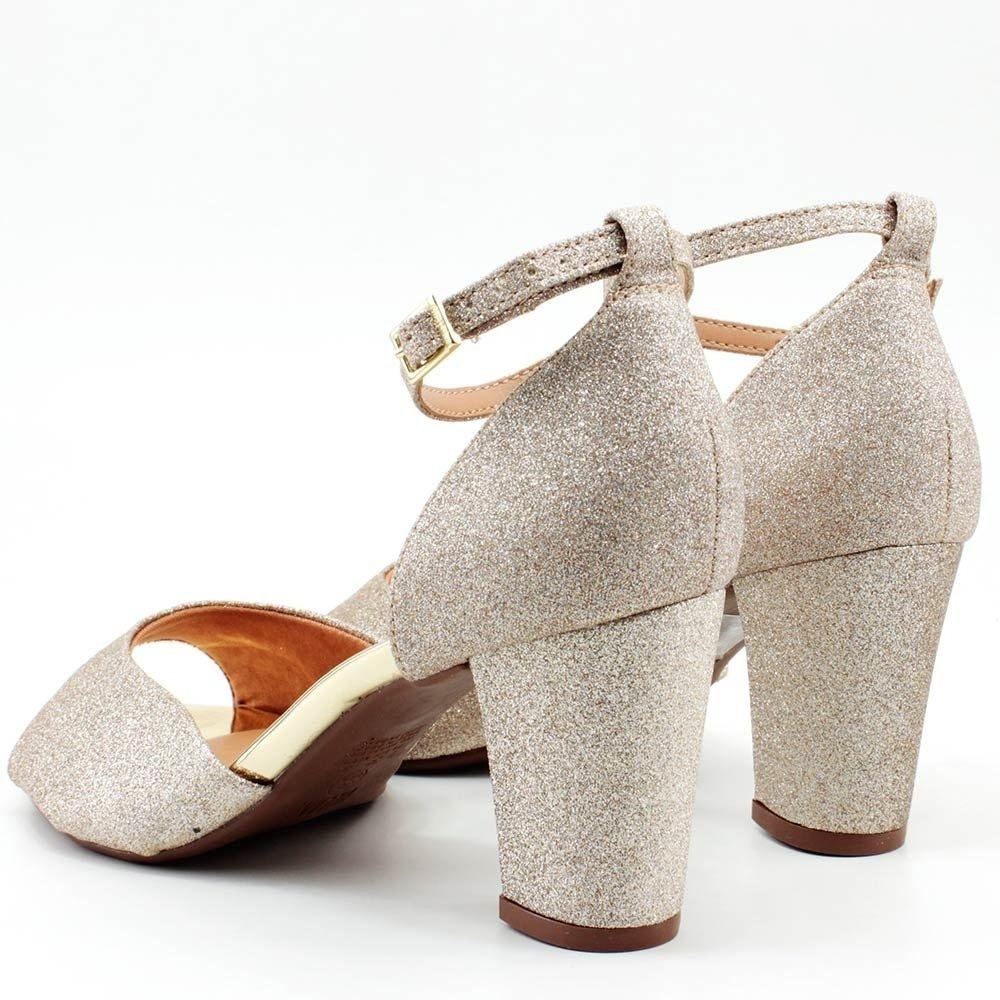 Sandália Vizzano Salto Glitter 6262-406 Dourado Dourado 4