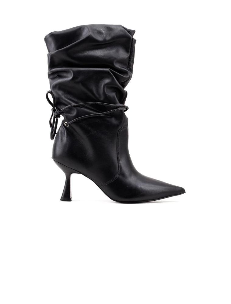 Bota Cano Médio Lia Line Slouchy 2298-71592 Couro Preto Preto 1