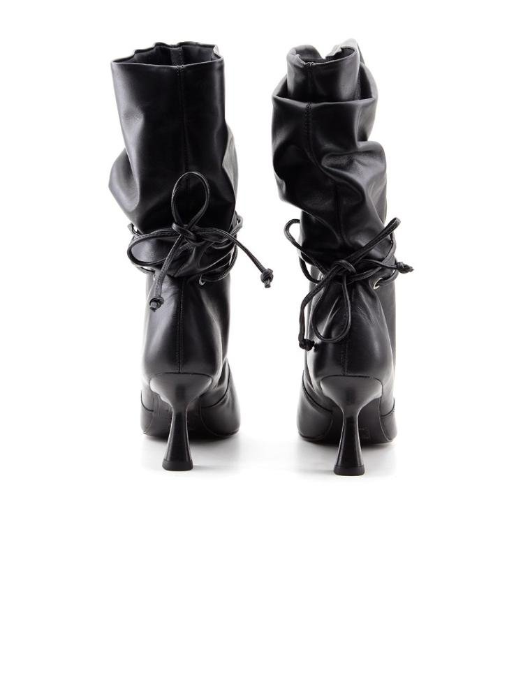 Bota Cano Médio Lia Line Slouchy 2298-71592 Couro Preto Preto 4
