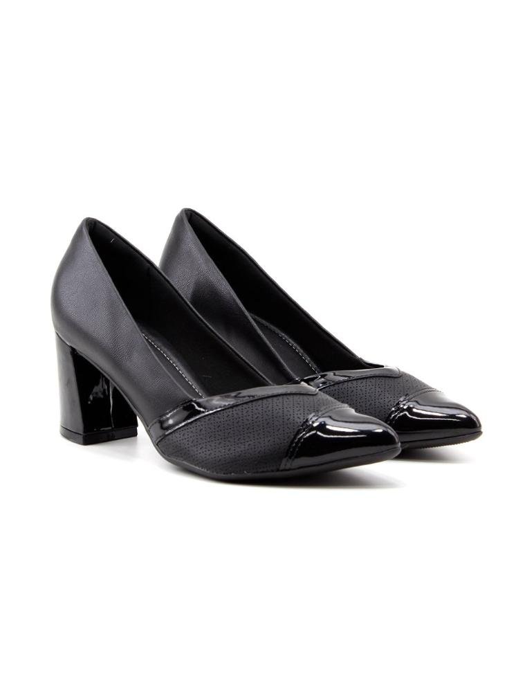 Sapato Scarpin Piccadilly Salto Médio 745203 Preto Preto 2