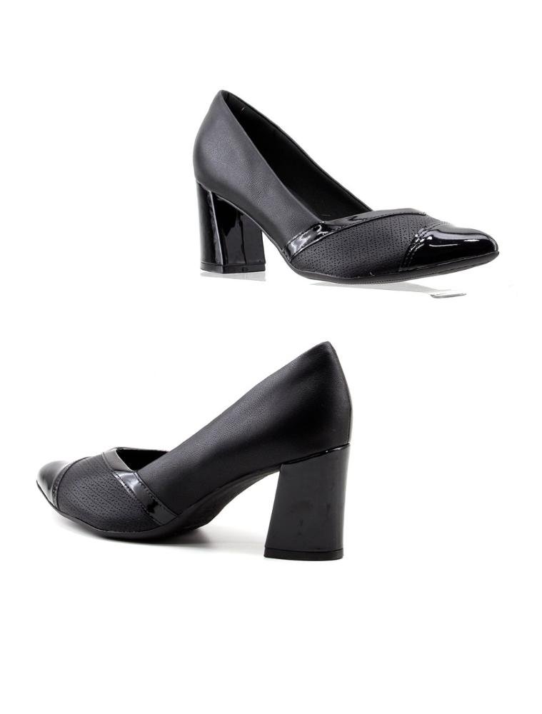 Sapato Scarpin Piccadilly Salto Médio 745203 Preto Preto 4