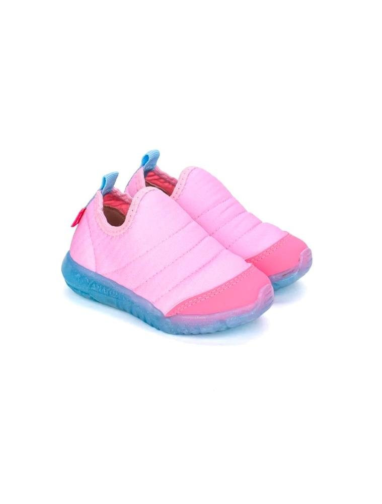 Tênis Infantil Kidy de Luz Calce Fácil 0201175 Rosa Rosa/Azul 2